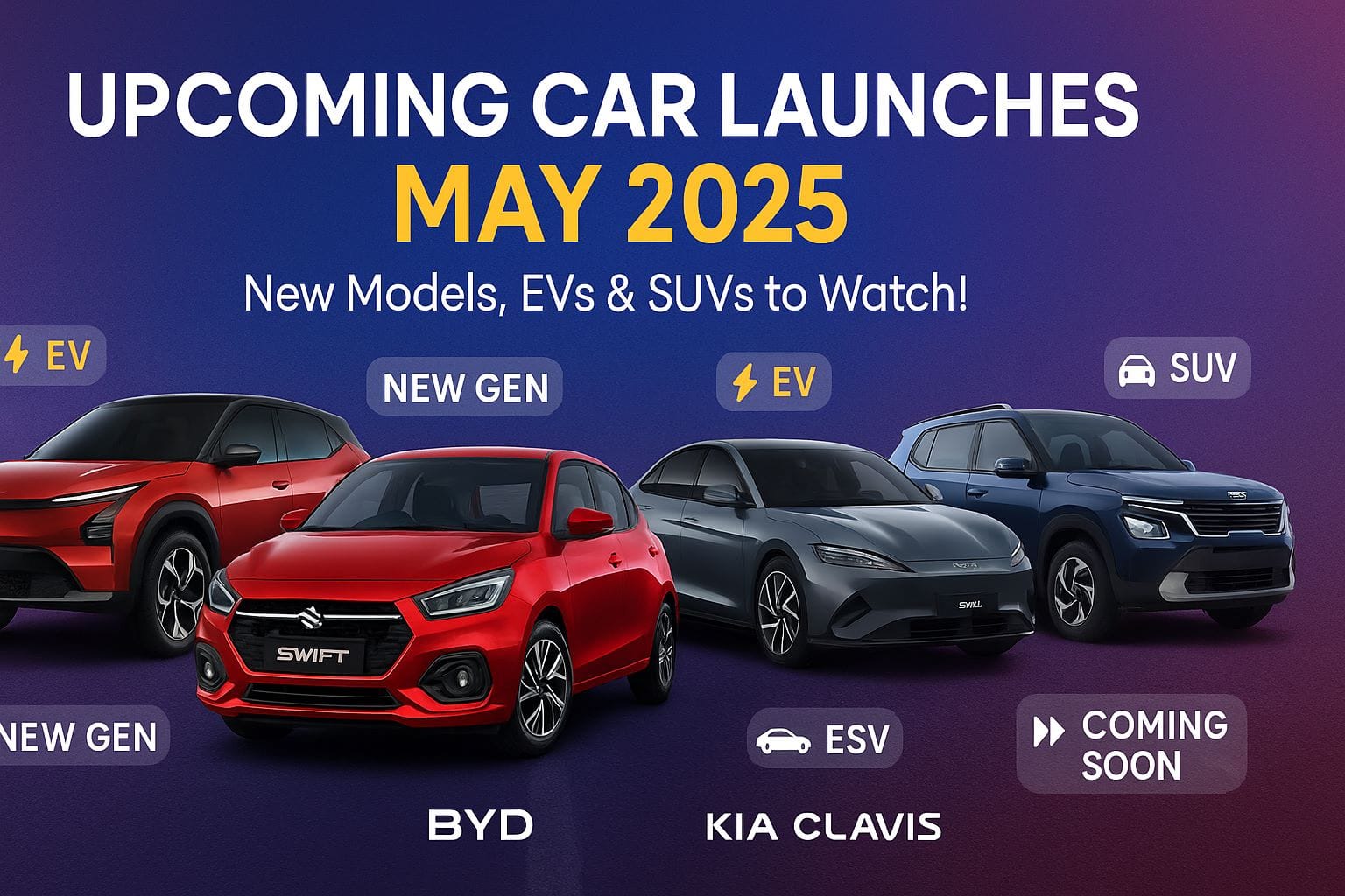 Upcoming Car Launches in India May 2025
